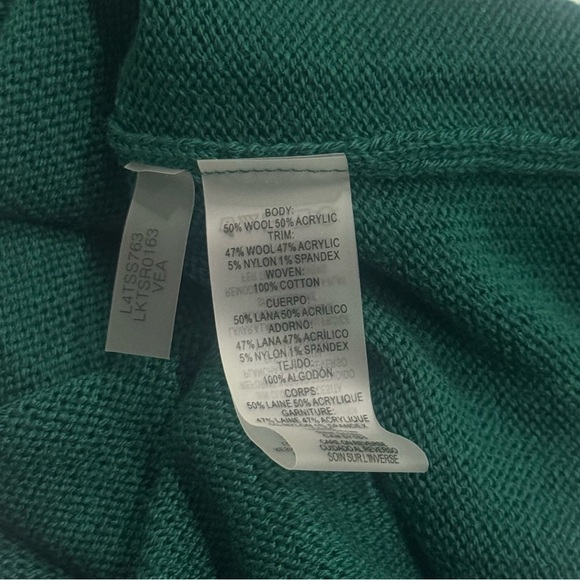 Karl Lagerfeld Layered Look Wool Blend Sweater in Veridian Green Women’s Size L - Picture 11 of 13